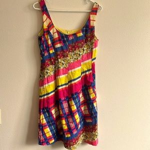 Nine West Think Spring Vibrant Colors Sleeveless Lined Cotton Dress... Size: 6